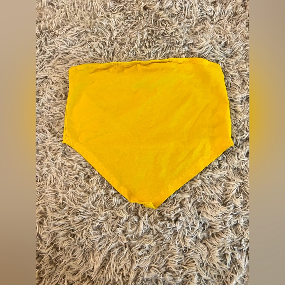 Nastygal yellow bandeau crop top